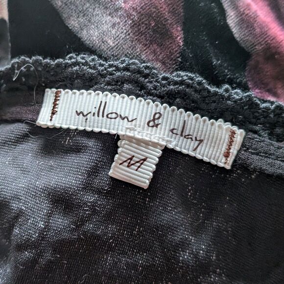 Willow & Clay Corinne Floral Velvet Top Witchy Bell Sleeve Whimsygoth Size M - Picture 8 of 12